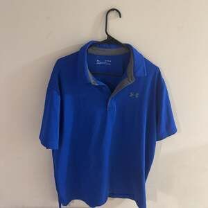 Under Armour Men's Blue HeatGear Polo Shirt, XL/TG/EG, Excellent Condition